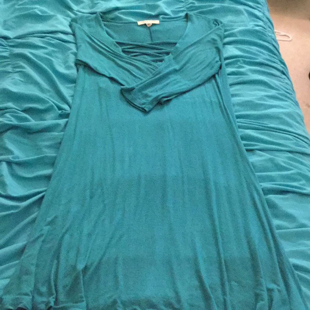 Teal Strappy bodycon dress